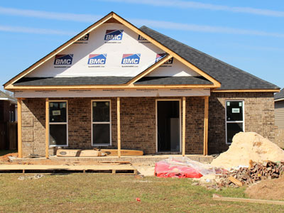 suburban house under construction